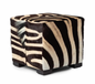 Zebra Hide Cube Ottoman